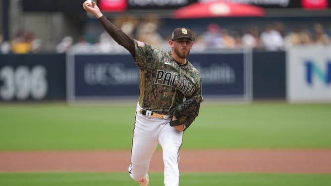 Padres starter Joe Musgrove throws a pitch against during the 1st inning at Petco Park in San Diego.