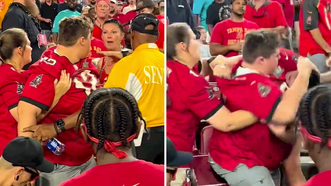 Women fan fight Buccaneers game