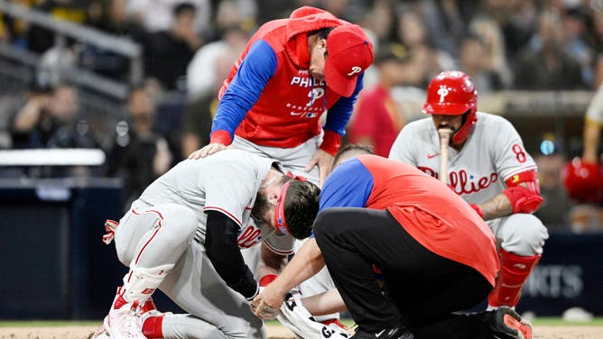 Bryce Harper hit by pitch