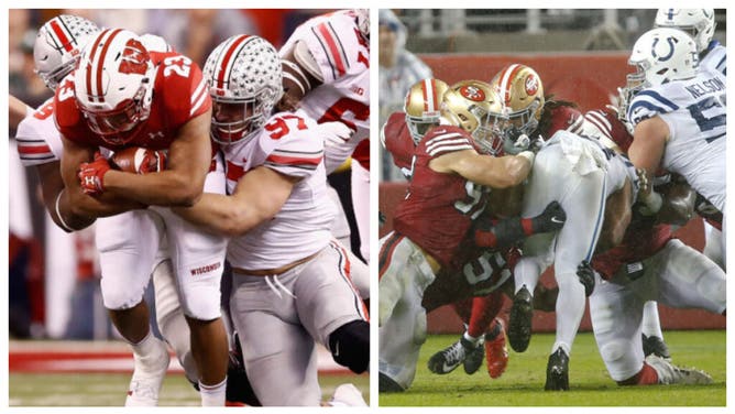 Jonathan Taylor probably won't be able to sleep tonight knowing 49ers DE Nick Bosa thinks Raiders RB Josh Jacobs is a tougher running back than him.