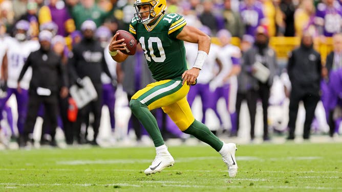 Green Bay Packers QB Jordan Love scrambles vs. the Minnesota Vikings at Lambeau Field.