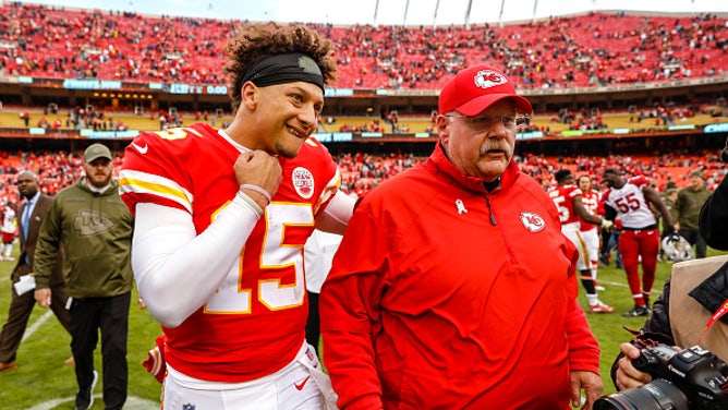 Andy Reid and Patrick Mahomes of the Kansas City Chiefs
