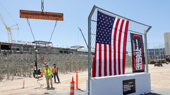 Las Vegas Grand Prix paddock building under construction