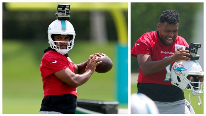 Tua Tagovailoa wears camera in helmet.