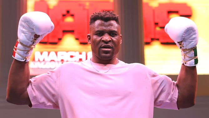 Did Francis Ngannou awkwardly hit on reporter Olivia Buzaglo ahead of his fight against Anthony Joshua? (Photo by Richard Pelham/Getty Images)
