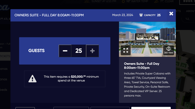 Stadium Swim in Las Vegas features some expensive options. (Credit: Circa Resort)