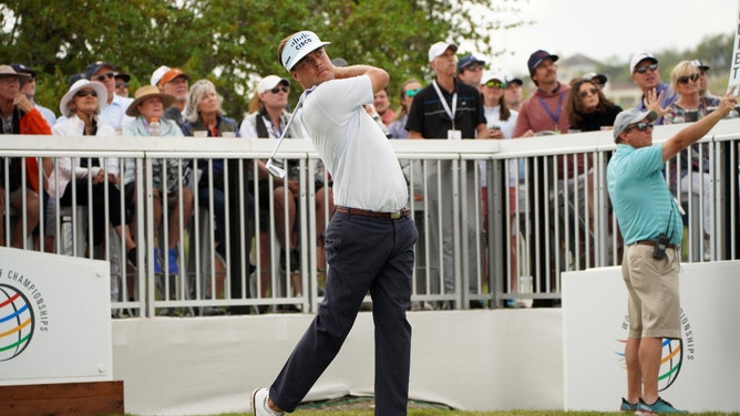 Keith Mitchell tees off during the WGC-Dell Technologies Match Play at the Austin Country Club. (Dustin Safranek-USA TODAY Sports)