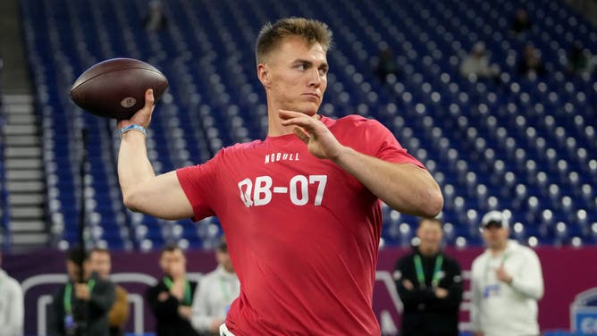 ESPN's Adam Schefter gave a report that involved Sean Payton, Patrick Mahomes and Bo Nix (pictured) and it's as ridiculous as it sounds.