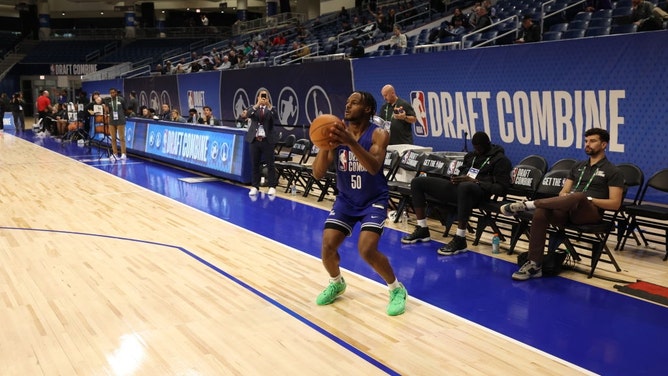 Bronny James, son of LeBron, is the most bet player to go first in the 2024 NBA Draft Wednesday. (Jeff Haynes/NBAE via Getty Images)