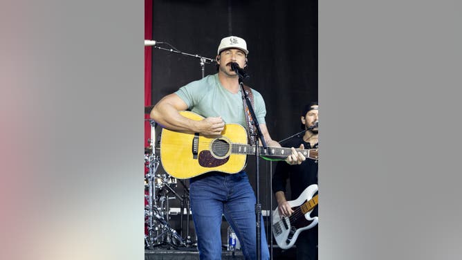 NEW YORK, NEW YORK - JUNE 14: Riley Green performs at 'Fox & Friends All-American Summer Concert Series' at Fox News Channel Studios on June 14, 2024 in New York City. (Photo by Santiago Felipe/Getty Images)