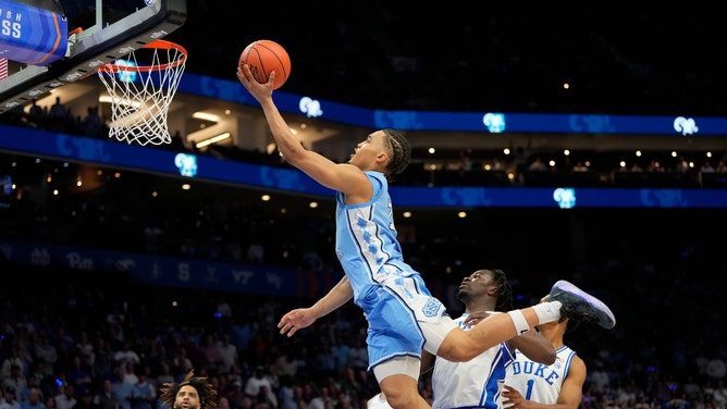 The North Carolina Tar Heels meet the San Diego State Aztecs Tuesday in a 'First Four' game in the 2025 NCAA Tournament. (Photo credit: Bob Donnan-Imagn Images)