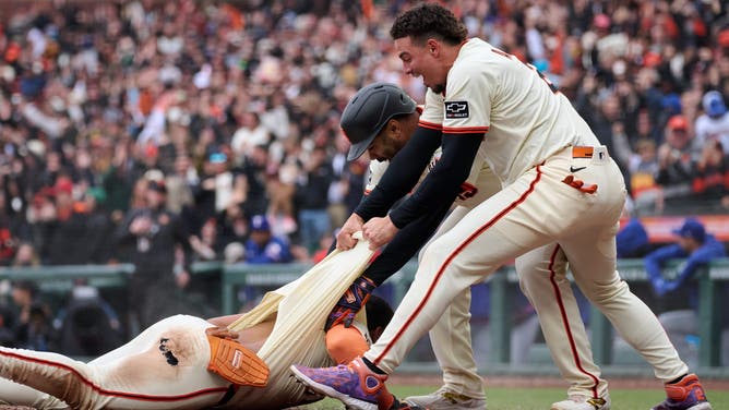 The Texas Rangers committed two errors on one play, allowing the San Francisco Giants to walk them off with a ground ball that traveled about 40 feet.