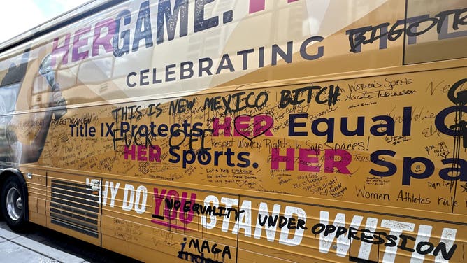 Independent Women, a pro-woman advocacy group, had its tour bus vandalized by radical transgender activists in New Mexico during a Title IX celebration tour across the state.