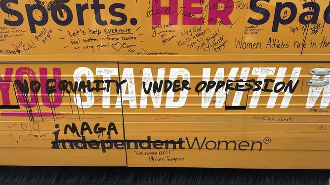 Independent Women, a pro-woman advocacy group, had its tour bus vandalized by radical transgender activists in New Mexico during a Title IX celebration tour across the state.