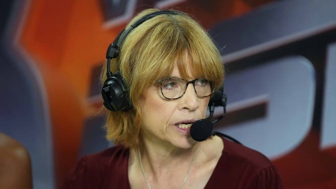 During a WNBA broadcast on ESPN, there was an awkward moment when commentator Pam Ward (pictured) went silent to make a political point after her partner, Rebecca Lobo, used the phrase