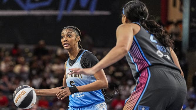 Angel Reese during her game against Brittney Griner