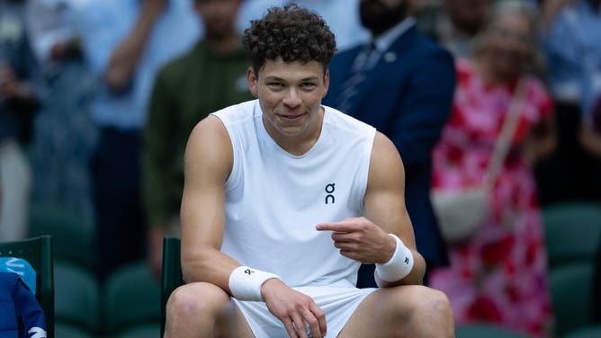 United States tennis star Ben Shelton defeated Lorenzo Sonego to advance to the quarterfinals at Wimbledon and had a funny moment in his post-match interview talking about "American football."