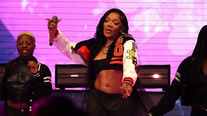 Rapper GloRilla performs at halftime during the 2025 WNBA All-Star Game at Gainbridge Fieldhouse in Indianapolis, IN.