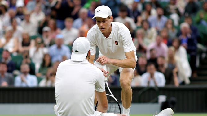 Despite trailing two sets to zero, Jannik Sinner advanced at Wimbledon after his opponent, Grigor Dimitrov, was forced to retire due to an injury.