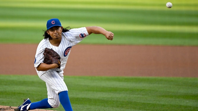 Chicago Cubs LHP Shota Imanaga pitches against the Cleveland Guardians at Wrigley Field. (Photo Credit: Matt Marton-Imagn Images)