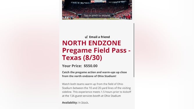 Stand on the field before Ohio State plays Texas Via: Buckeyeexperiences.com