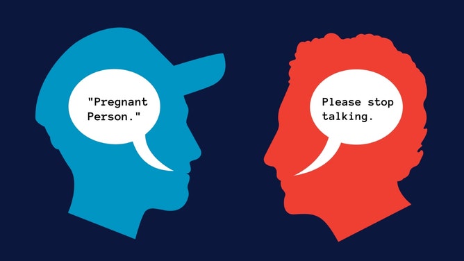 Silhouettes talking using woke words