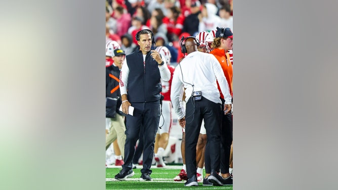 MADISON, WI - OCTOBER 11: Wisconsin head coach Luke Fickell during a college football game between the University of Wisconsin Badgers and the University of Iowa Hawkeyes on October 11, 2025, at Camp Randall Stadium in Madison, WI. (Photo by Lawrence Iles/Icon Sportswire via Getty Images)