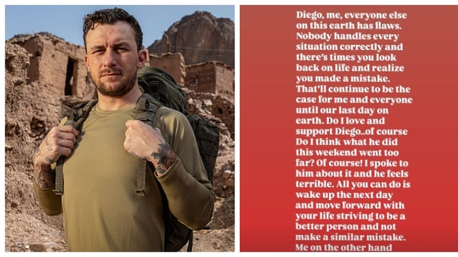 Johnny Manziel lectures Diego Pavia on his Heisman Trophy ceremony behavior