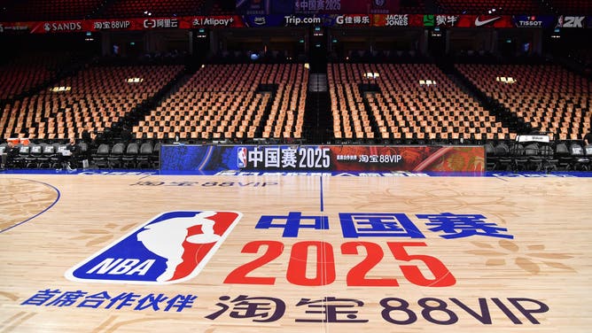 An overall view of the arena as part of 2025 NBA Global Games China at Venetian Arena on October 12, 2025 in Macau, China.