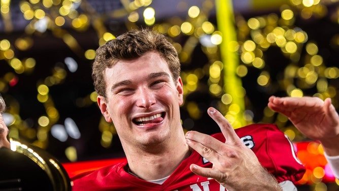 fernando mendoza after winning the national title