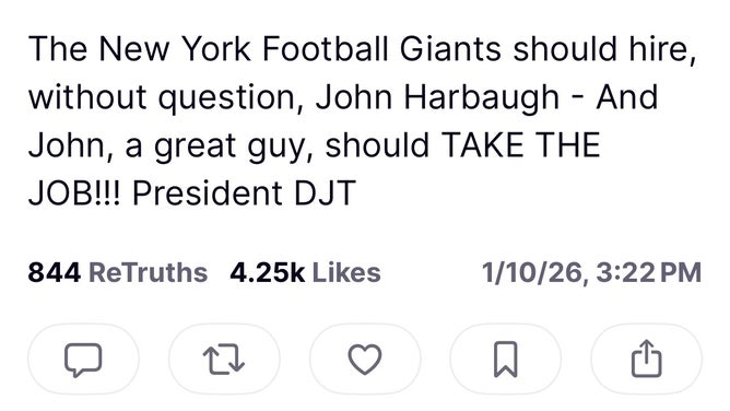 President Donald Trump on Truth Social