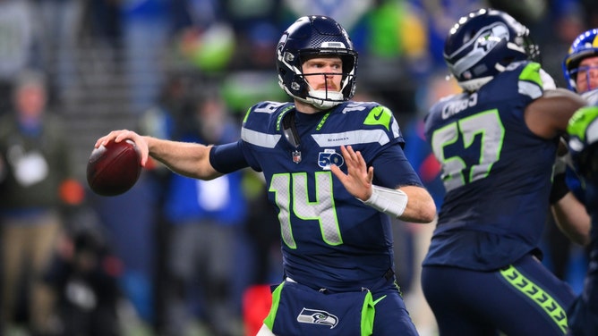 Seattle Seahawks QB Sam Darnold faces New England Patriots QB Drake Maye in Super Bowl LX at Levi's Stadium in Santa Clara, California, Sunday February 8. (Photo credit: Steven Bisig-Imagn Images)