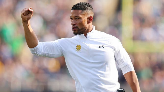 Notre Dame head coach Marcus Freeman 