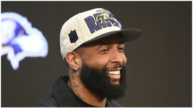 Ravens WR Odell Beckham Jr. denies assault allegation. (Credit: Getty Images)