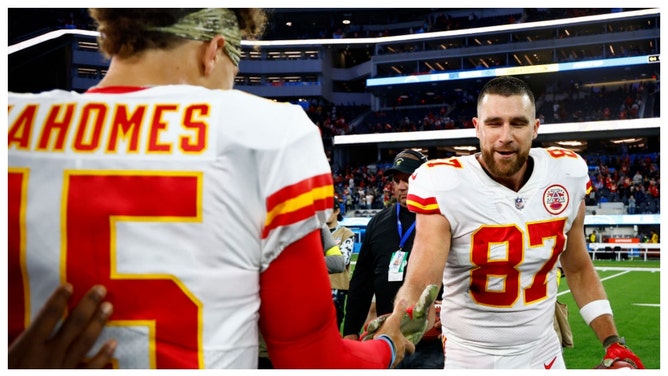 Mahomes says Travis Kelce is the GOAT.