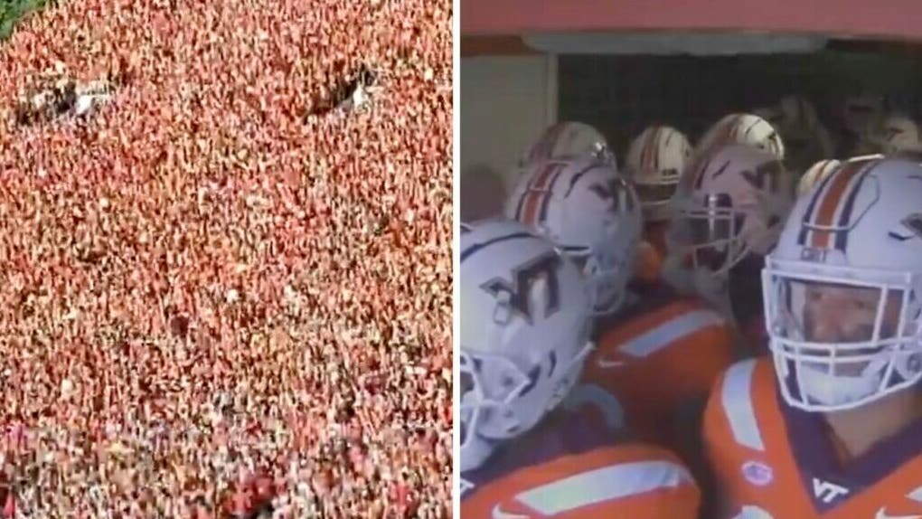 Virginia Tech's "Enter Sandman" (Credit: Screenshot/Twitter Video https://twitter.com/accnetwork/status/1433916233599143944)