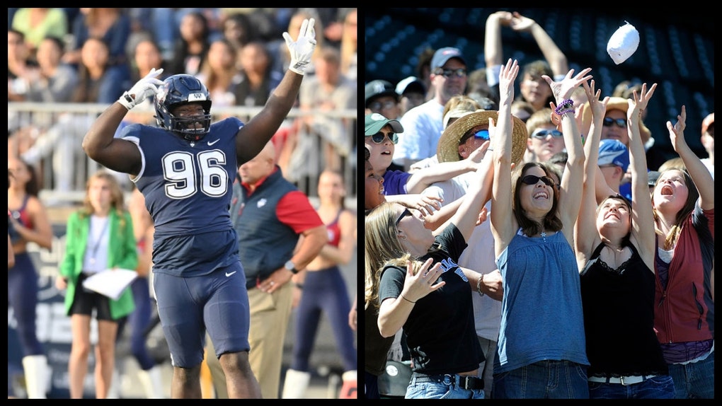 Some Teams Celebrate With Turnover Chains, FIU Football Team Has A T-Shirt Cannon, Which They Hilariously Used On The Road