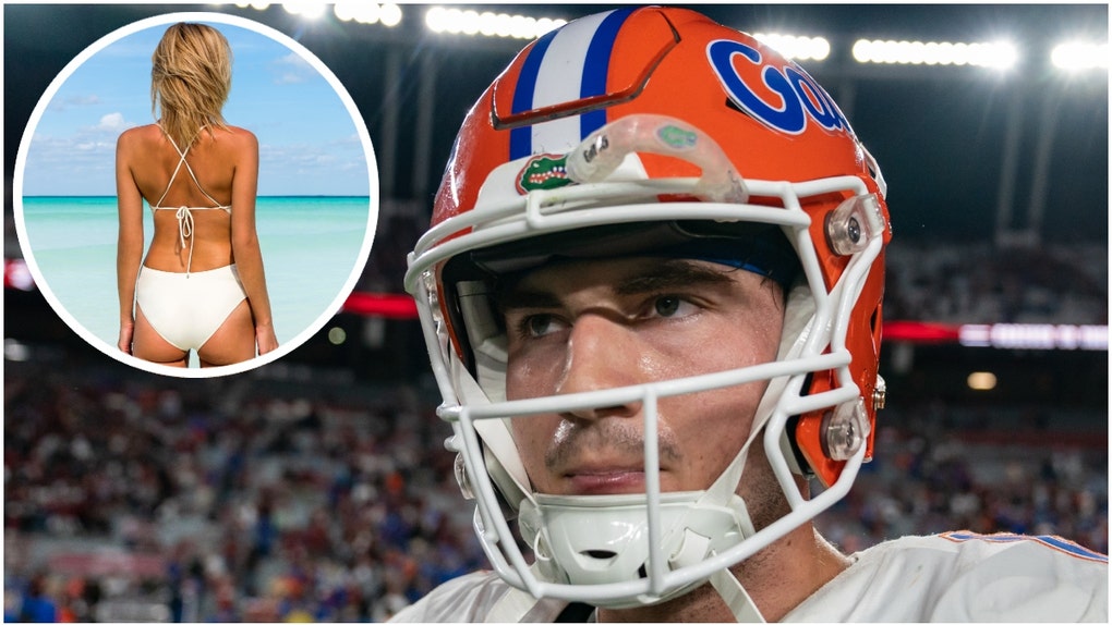 Graham Mertz's girlfriend Alexis Loomans goes viral with dress video. (Credit: Getty Images)