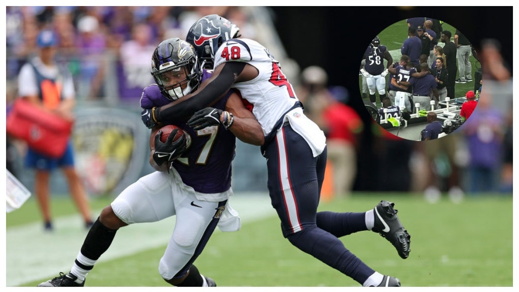 J.K. Dobbins hurt again in Ravens game.