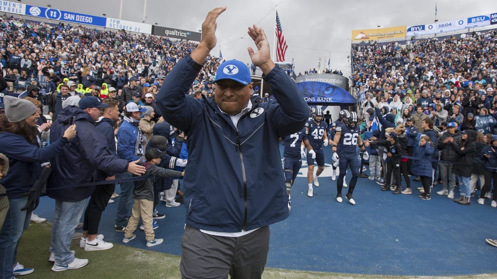 Kalani Sitake, head coach of the BYU Cougars
