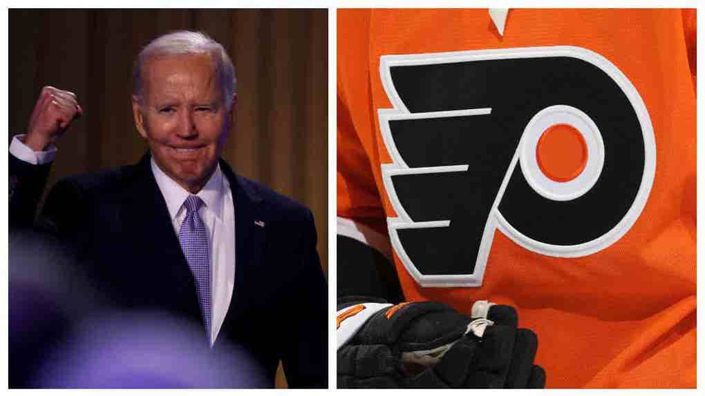 PRESDIENT BIDEN PHILADELHPIA FLYERS