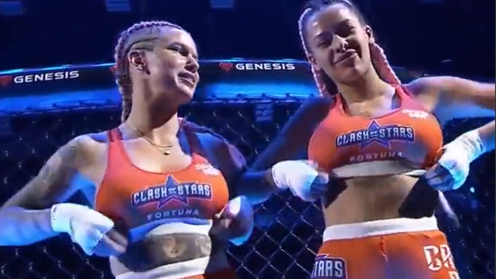 OnlyFans Models Flash Crowd At Tag Team Celebrity MMA Event