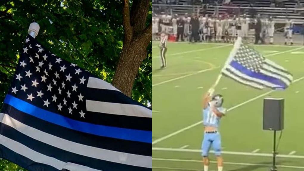 Saugus High School Thin Blue Line flag