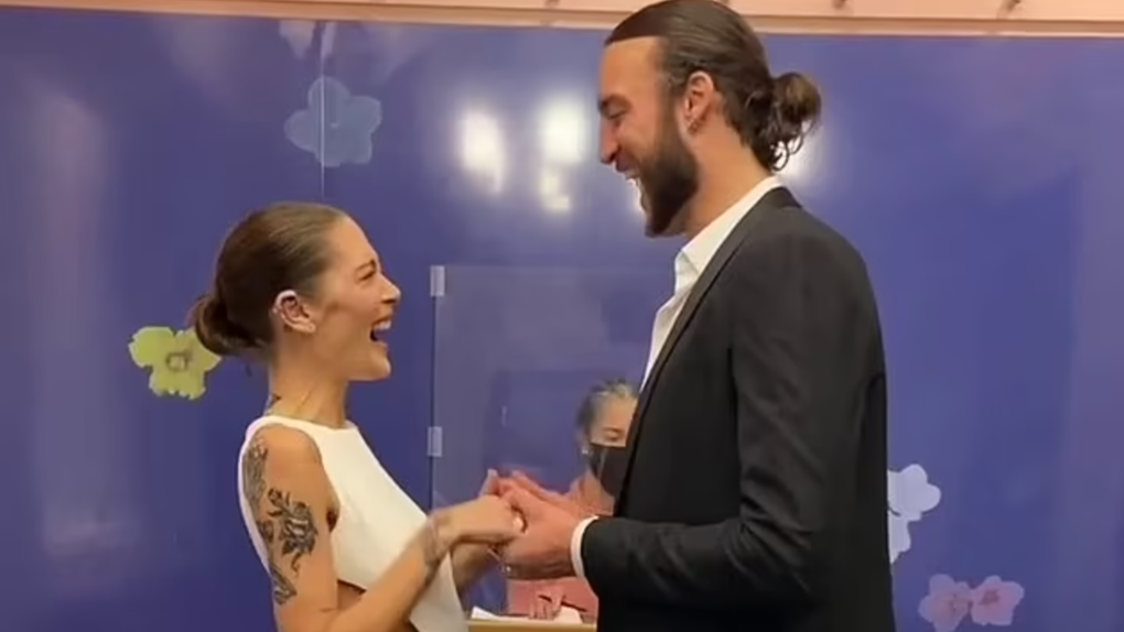 Cat McNeil Wears Almost Nothing While Marrying Miles Plumlee