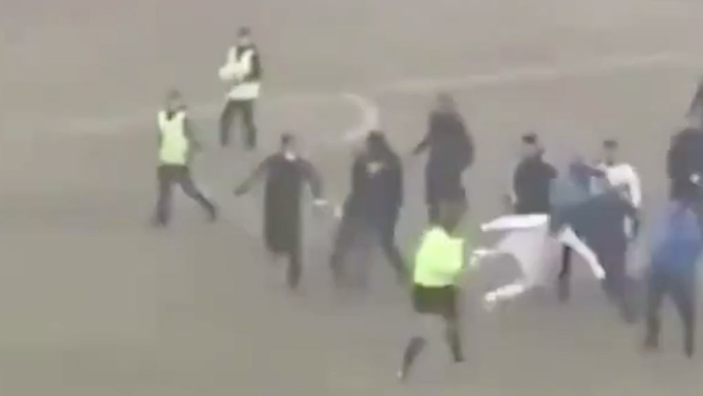 Uzbekistan soccer kung-fu kick