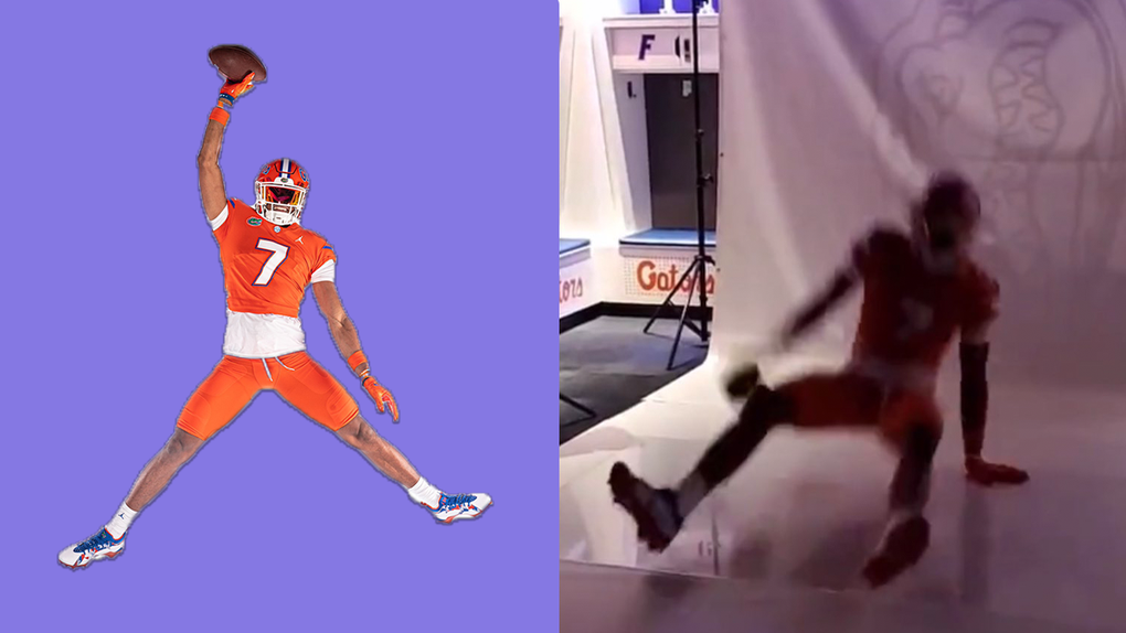 caleb-odom-florida-gators-visit-photoshoot-viral-fall-jumpman-recruiting-football
