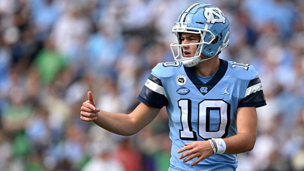 drake-maye-chip-lindsey-north-carolina-offensive-coordinator