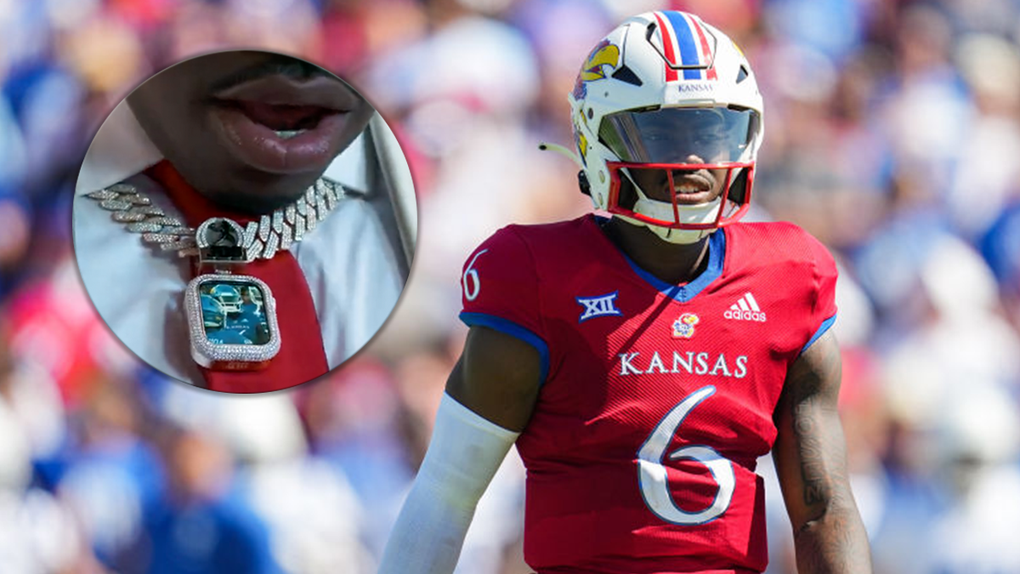 jalon-daniels-kansas-jayhawks-nil-big-12-media-days-chain-highlights-cuban-link