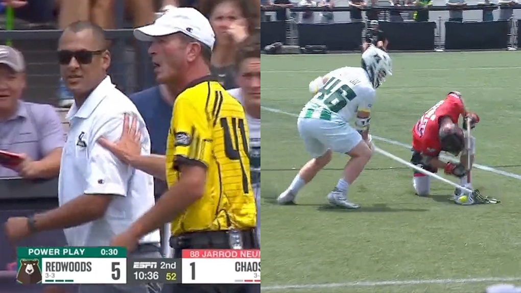 premier-lacrosse-league-pll-fight-brawl-check-stick-referee-coach-arguement-hit