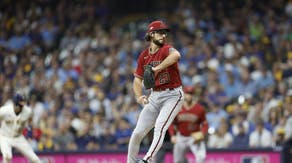 Arizona D-Backs RHP Zac Gallen delivers during the 1st inning vs. the Brewers during Game 2 of the 2023 NL Wild Card Series at American Family Field in Milwaukee, Wisconsin.